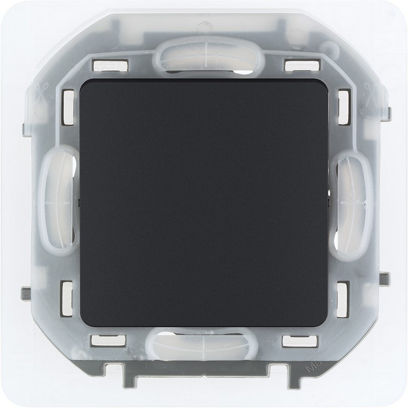 673673 Legrand Inspiria Переключатель IP44 10AX 250В антрацит, вид спереди