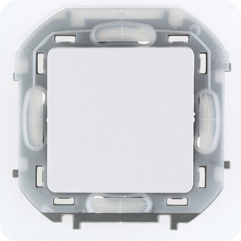 673670 Legrand Inspiria Переключатель IP44 10AX 250В белый, вид спереди