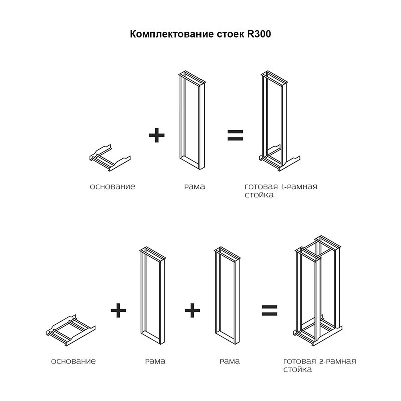 60A-07-05-30BL Основание 595 мм для Racknet R300, черный. Комплектование стоек