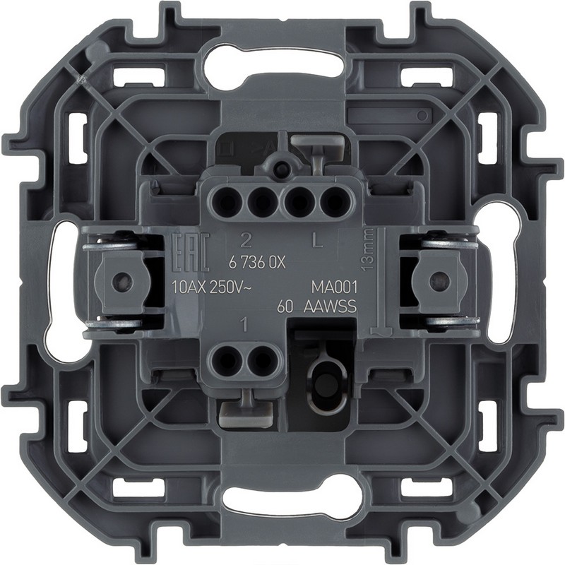 673603 Legrand Inspiria Выключатель 1-клавишный 10AX 250В антрацит, вид сзади