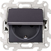 Розетка IP44 крыш. зазем. штор. Schuko 2Р+Е 16A 250В Push&Go графит S24 Harmonie, SIMON 2420448-038