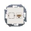 Розетка для передачи данных RJ45 Cat.5e UTP (Systimax) цвета слоновая кость S15, SIMON 1591598-031