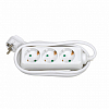 Удлинитель на 3 розетки Schuko, кабель 2м, SBrico, белый