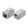 Проходной адаптер RJ45-RJ45, FTP категории 6A keystone, серебристый