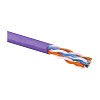 Кабель кат. 5e, U/UTP, 4 пары, 24 AWG, нг(А)-LSLTx, внутренней прокладки, фиолетовый, коробка 305 м