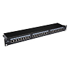 Панель коммутационная кат.5е, STP, 19", 1U, 24хRJ45, 568A/В, черный