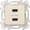 Зарядное устройство 2хUSB 5В 2.4A 230В цвета слоновая кость S24 Harmonie, SIMON 2411096-031