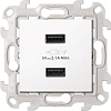 Зарядное устройство 2хUSB 5В 2.4A 230В белого цвета S24 Harmonie, SIMON 2411096-030